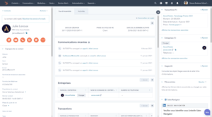 Fiche contact entreprise